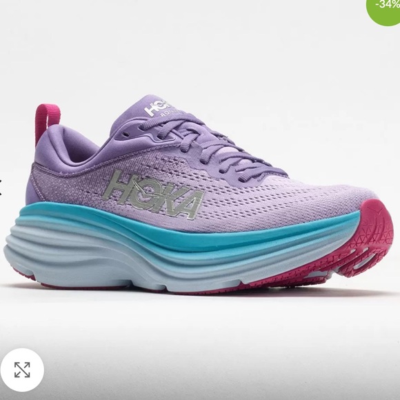 Hoka Sneakers Size 6.5 NWOT Bondi 8 Chalk Violet/Pastel Lilac - Picture 3 of 12